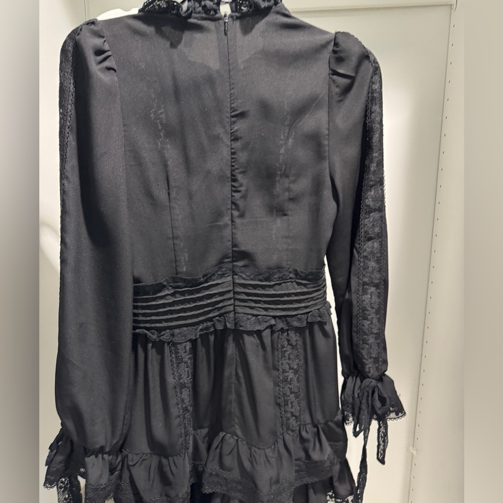 Stellah Black Lace Ruffle Dress - XS - Picture 4 of 7
